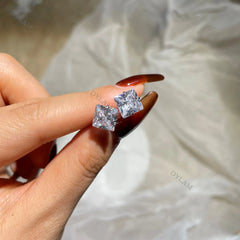 Aetolia 8mm 4 claws square stud earring 5AAAAA CZ cubic zirconia engagement women jewellery wedding 925 sterling silver earrings