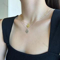 Aetolia Drop Shipping Trendy Heart Peach Shape Pendant 18k Gold Plated Jewelry Sterling Silver Necklace