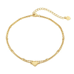 Aetolia Accessories Bracelet Bangle 18K Gold Plated Anklets Set Initial Alphabet Letter A-Z Charms Pendant Cuban Link For Women