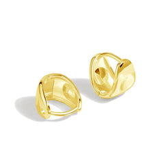 Aetolia Simple Design Jewelry Women Stud Earring Irregular Concave-Convex Wide Surface Heart Shape 925 Sterling Silver Earrings