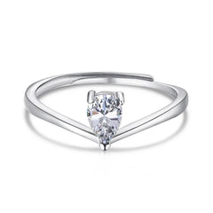Aetolia Moissanite 925 Sterling Silver Cubic Zirconia Diamond Drop Heart Shaped Finger Ring Jewelry Women Engagement Wedding Rings
