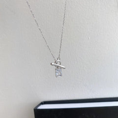 Aetolia Custom Delicate Cubic Zirconia 18K Gold Plated Necklaces 925 Sterling Silver Square Cut Diamond Pendant Necklace Jewelry Women