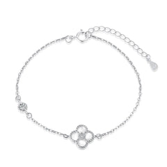 Aetolia Rose 18K Gold Plated Flower Universe Planet Star Heart 4 Four Leaf Clover Bracelet 5A Cubic Zirconia Link Chain Tennis Bracelets