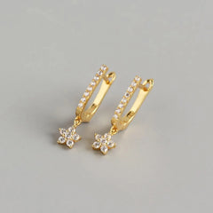 Aetolia jewelry 2020 Hot sale flower earrings S925 Sterling Silver gold plated diamond hoop earrings