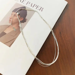 Aetolia fine jewelry Trendy Minimalist Design 925 Sterling Silver necklace Rhodium Plated Multiple Layer Clavicle Chain Necklaces