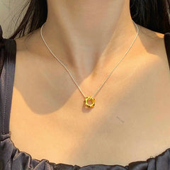 Aetolia Plata Design Minimalist 925 Silver Pendant Necklace Jewelry Charm Custom Chain 925 Sterling Silver Gold Plated Necklace