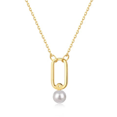 Aetolia Joya De Plata Pendant Women Layer Pearl Necklaces Zirconia Jewelry 18K Gold Plated 925 Sterling Silver Smile Flower Necklace