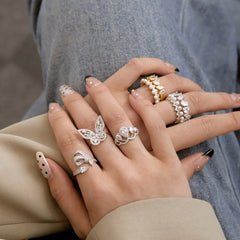 Aetolia New Design Butterfly Rings S925 Sterling Silver Ring 18K Gold Plated Luxury Cz Cubic Zircon Bow Tie Jewelry For Women