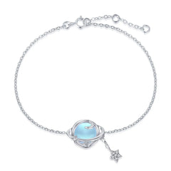 Aetolia Rose 18K Gold Plated Flower Universe Planet Star Heart 4 Four Leaf Clover Bracelet 5A Cubic Zirconia Link Chain Tennis Bracelets