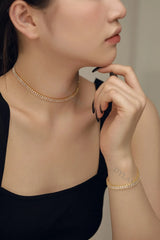 Aetolia T-square stone tennis necklace gold plated AAAAA grade zircon necklace exquisite zircon bride wedding jewelry 925 Silver