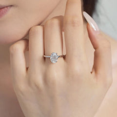 Aetolia Cz Cubic Zirconia Jewelry Oval Round 18K Gold Plated Promise Ring Female Personality S925 Silver Wedding Rings For Women