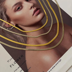 Aetolia Women Chain Herringbone Necklace Wholesaler Herringbone Charm18K Gold Filled Necklace Sliver Rhodium Plated Necklace