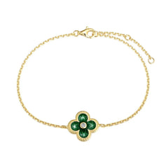 Aetolia Rose 18K Gold Plated Flower Universe Planet Star Heart 4 Four Leaf Clover Bracelet 5A Cubic Zirconia Link Chain Tennis Bracelets