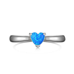 Aetolia No Moq Minimalist Female Blue Opal Stone Ring Fine Jewelry Charm 925 Sterling Silver Love Heart Rings For Women Girl Gift