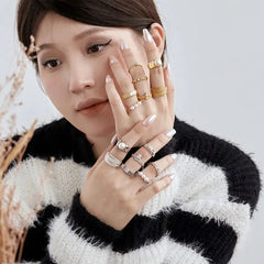 Aetolia Specially Design Fine Jewelry 925 Sterling Silver 18K Gold Multi Layer Twist 5A Zirconia Diamond Promise Rings jewelry women