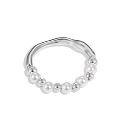Aetolia In Stock High Quality Layering Stretch Shell Pearl Rings Jewelry Women S925 Sterling Silver Elastic Adjustable Ring