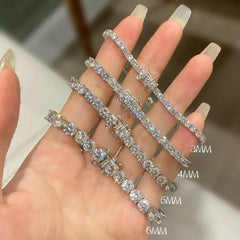 Aetolia Custom Mujeres Pulseras Diamond Charm Bracelet Bangles Cubic Zircon Cuban Link Jewelry 925 Silver Tennis Bracelets Women