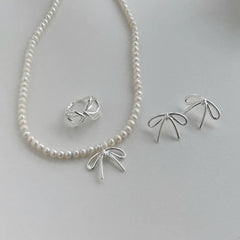 Aetolia Fade Free New Design S925 Sterling Silver Round Shell Pearl Necklace Choker Pendant Bow Knot Charms Necklaces For Women