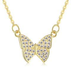 Aetolia Delicate 925 Silver 18k gold plated pendant chain jewelry Butterfly necklace For Women