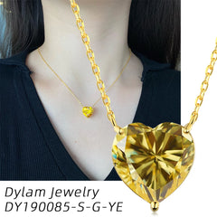 Aetolia Wholesale Personalized Kolye Bijoux Jewelry Argent 925 Sterling Silver Necklace 18K Gold Plated Chain Heart Necklaces For Women