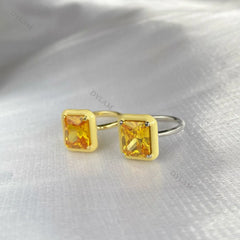 Aetolia High Quality Cubic Zirconia Ring Sterling Silver 925 Yellow Gold Color Zirconia cz Main Stone rings for Christmas Gift