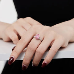 Aetolia Fine Jewellery Crushed Ice Out Pear Diamond 925 Sterling Silver Ring Cz Cubic Zirconia Wedding Engagement Rings Jewelry Women