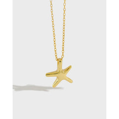 Aetolia Hot Sell Style Silver Sterling 925 Necklace Pendent Women Gold Rhodium Plated Dainty Simple Starfish Necklace
