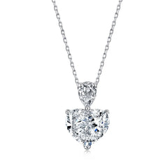 Aetolia Heart Square Shape Pink Cubic Zirconia 925 Sterling Silver Wedding Chunky Necklace Jewelry Bridal Pendants Sets For Women