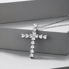 Aetolia High Quality Bling Christian Punk Diamond Cz Cubic Zirconia Necklace Women Hip Hop Jewelry Diamond Cross Necklaces For Women