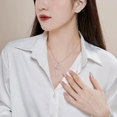 Aetolia Cz Cubic Zirconia Charm Key Pendant 925 Sterling Silver Layering Necklaces 18K Gold Plated Chain Necklace For Pendant Women Gift