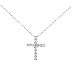 Aetolia High Quality Bling Christian Punk Diamond Cz Cubic Zirconia Necklace Women Hip Hop Jewelry Diamond Cross Necklaces For Women