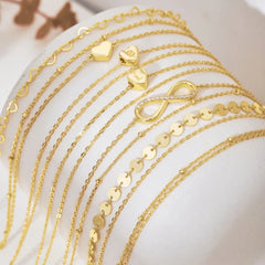 Aetolia Accessories Bracelet Bangle 18K Gold Plated Anklets Set Initial Alphabet Letter A-Z Charms Pendant Cuban Link For Women