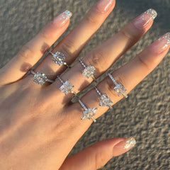 Aetolia Trend Ice Cut Created Princess 8A Cubic Zirconia 925 Sterling Silver Ring Diamond Wedding Engagement Rings Jewelry Women