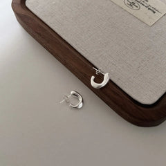 Aetolia Personalized High Quality S925 Sterling Silver Earring Frosted Surface C Shape Stud Earrings For Women Gifts Wholesale