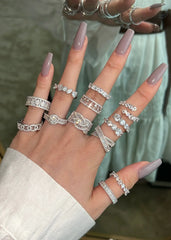 Aetolia Custom 5A Cz Sterling Silver 925 Jewellery Bridal Promise Engagement Full Eternity Ring Band Wedding Rings Jewelry Women