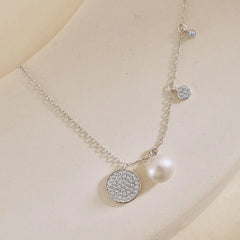 Aetolia Designer 925 Sterling Silver Chian Choker CZ Cubic Zirconia Necklace For Women Dainty Pearl Pendant Necklaces Jewelry Woman Girl