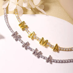 Aetolia silver bracelet gifts para Mom tennis chain link bling mom Jewelry for mom Cubic Zirconia silver MAMA Bracelet