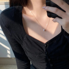 Aetolia Fine Jewelry Sterling Silver Rhodium Plated Clavicular Chain Circle Hallow Out 5A cubic Zirconia Pendant Necklaces for women