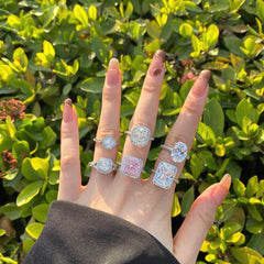 Aetolia S925 Ring Luxury Designs Engagement For Women Crystal Trendy Elegant Set Night Shining Rings Women