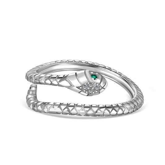 Aetolia Vintage Snake Sterling Silver 925 Rings Jewelry Set Personalized Emerald Cubic Zirconia Snake Earrings Necklaces Rings For Women