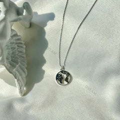 Aetolia Fashion Necklaces Korean 18k Gold Filled Men Chain Bohemian Style 925 sterling silver Coin World Map Necklace Jewelry