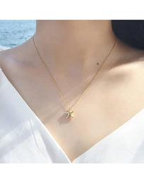 Aetolia Hot Sell Style Silver Sterling 925 Necklace Pendent Women Gold Rhodium Plated Dainty Simple Starfish Necklace