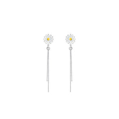 Aetolia Women Fashion Earrings Aetolia Silver Stud gold plated Daisy flower tassel earrings