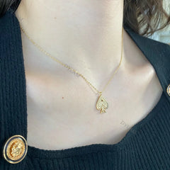 Aetolia Drop Shipping Trendy Heart Peach Shape Pendant 18k Gold Plated Jewelry Sterling Silver Necklace