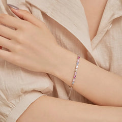 Aetolia Wholesale Custom Cuban Chain Link 925 Silver Men Women Bracelet Jewelry Iced Out Fully Rainbow Cz Diamond Tennis Bracelets