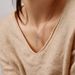 Aetolia Mother'S Day Gift Elegant Cz Zircon Necklace Rose Gold Camellia Flower Pendant S925 Silver Necklace For Women Mom Jewelry