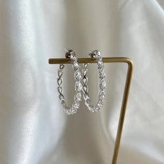 Aetolia Jewelry Manufacturer Fashion Sterling 925 Silver Earrings Round Circle 5A White Cubic Zirconia Hoop Women Earrings