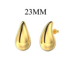 Aetolia Wholesale Hot Sale S925 Silver Fine Jewelry Melon Seed Geometric Earring 18K Gold Plated WaterDrop Stud Earrings For Women