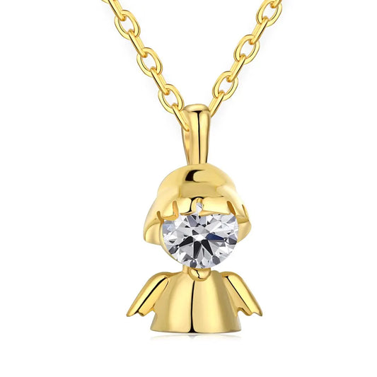 Aetolia Wholesale Price Factory Cubic Zirconia Girl Pendant Charms Necklace 18K Gold Plated Gorgeous Luxury Necklaces For Women