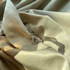 Aetolia Statement Adjustable hollow Hearts Promise Stacking Eternity Love Finger Band Jewelry Sterling Silver 925 Hear ring set